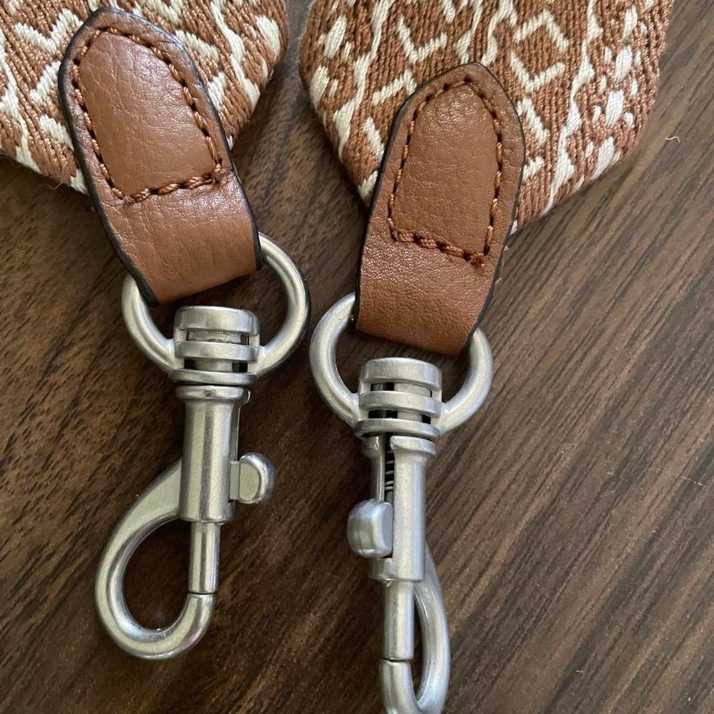 J.jill Brown and cream geometric patterned strap with leather accents - Picture 4 of 5